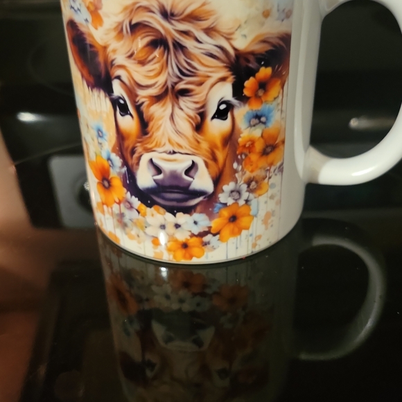 Floral Cow Design Mug - Picture 2 of 2